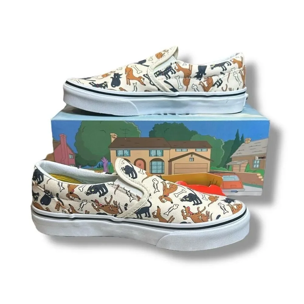 Vans x The Simpsons Family Pets Classic Slip‑On Youth Kids Size 4 NIB